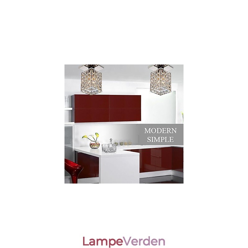 Moderne moderne krystal galvaniseret metal Flush Mount