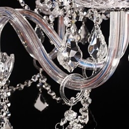 Lysekrone Crystal Luxury Modern Living 8 lys med stofskærm