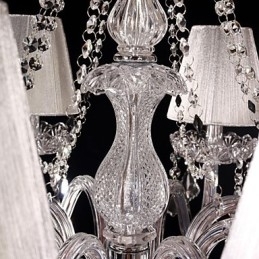 Lysekrone Crystal Luxury Modern Living 8 lys med stofskærm