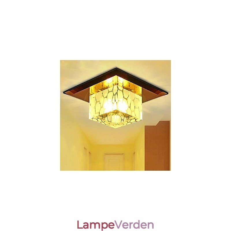 Mini Krystal Loftslampe Spotlight 3W Kreativ Lamperør Lys Farverig Farve Firkantet Kuppel Lys