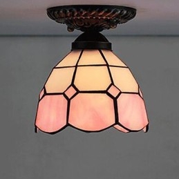 17*European Rural Creative Arts Farvet glas Absorber Dome Lamp Light