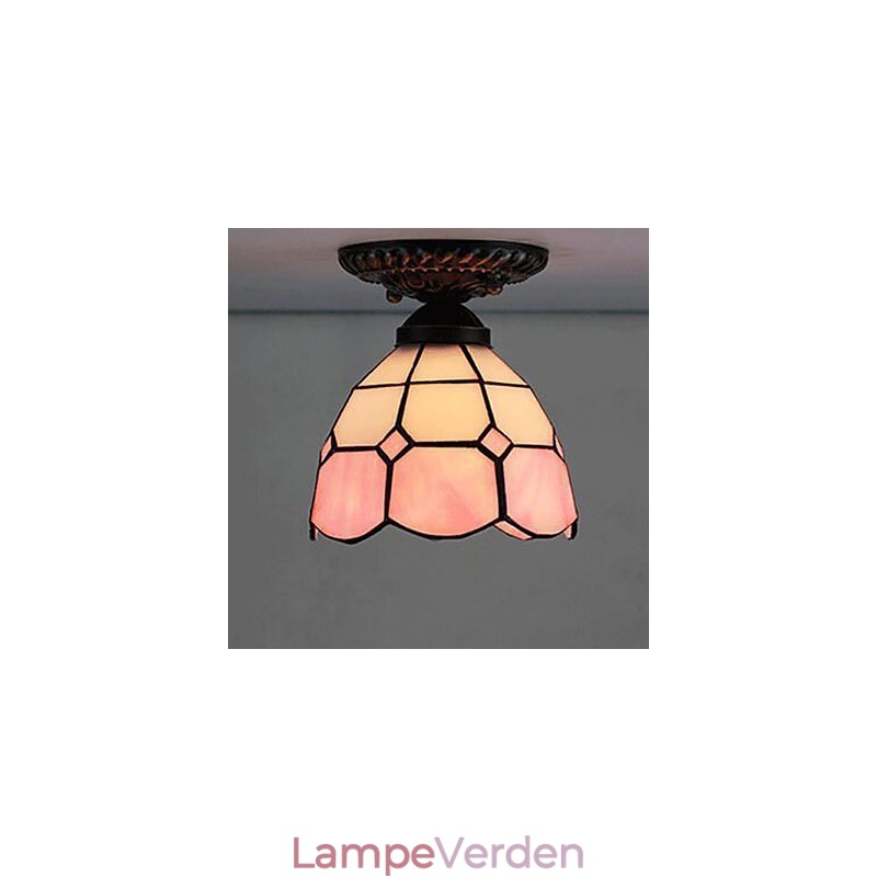 17*European Rural Creative Arts Farvet glas Absorber Dome Lamp Light