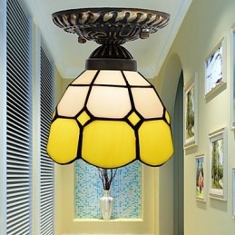 17*European Rural Creative Arts Farvet glas Absorber Dome Lamp Light
