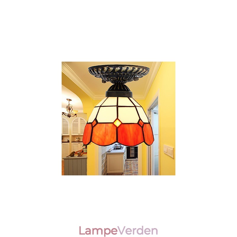 17*European Rural Creative Arts Farvet glas Absorber Dome Lamp Light