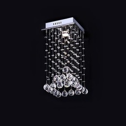 Moderne moderne krystal galvaniseret metal lysekrone Flush Mount