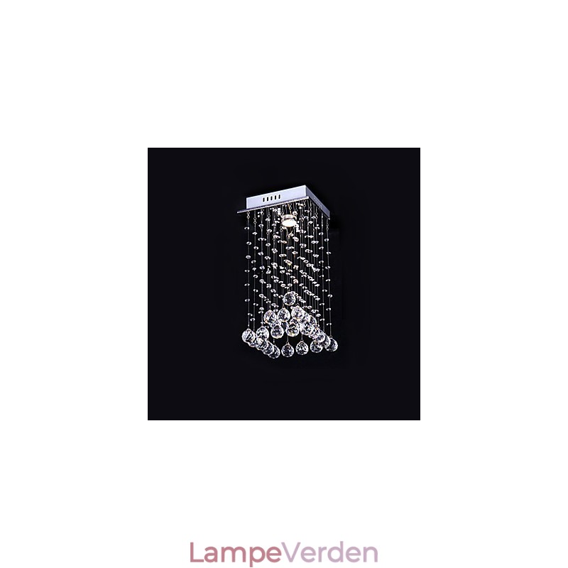 Moderne moderne krystal galvaniseret metal lysekrone Flush Mount