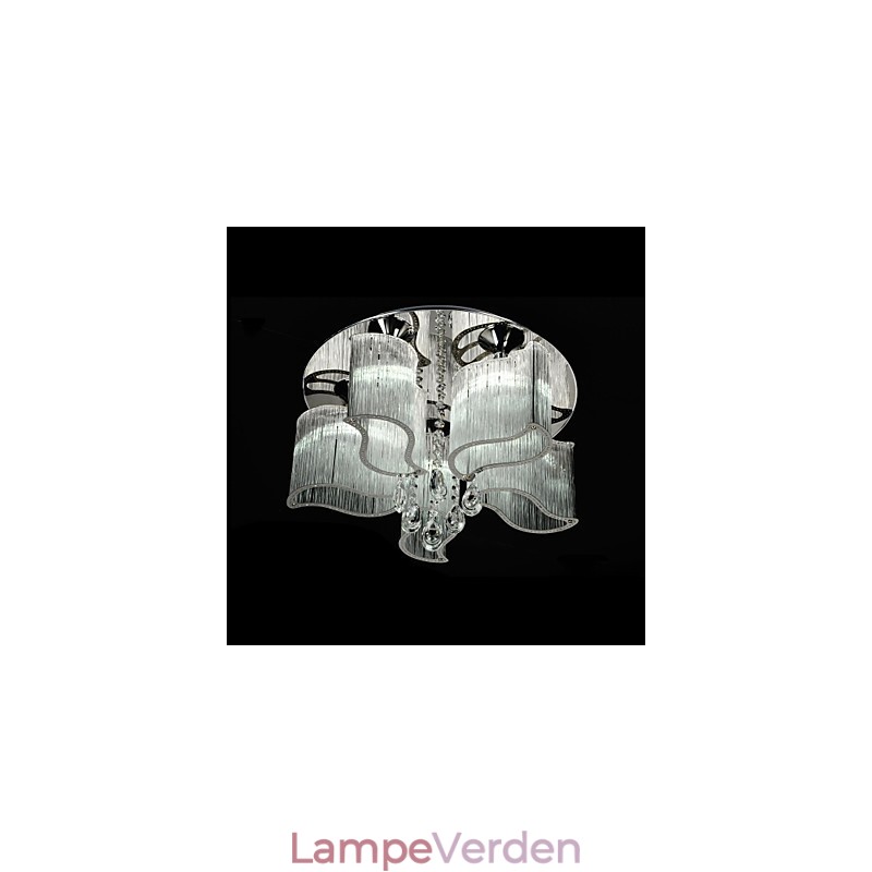 Moderne moderne Chrome Metal Flush Mount