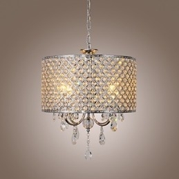 Tromme lysekrone Crystal Moderne 4 lys pendellampe