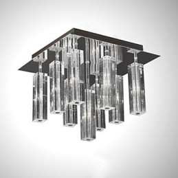 Moderne moderne krystal krom metal flush Mount