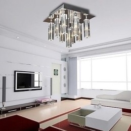 Moderne moderne krystal krom metal flush Mount