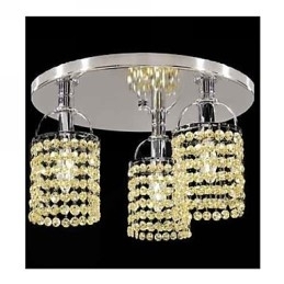 Moderne moderne krystal galvaniseret metal lysekrone Flush Mount