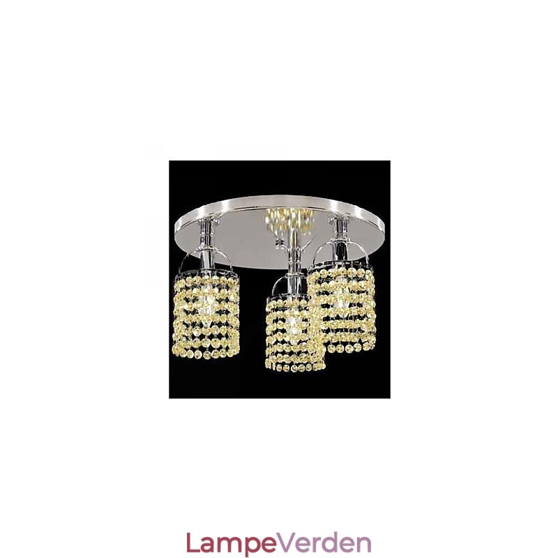 Moderne moderne krystal galvaniseret metal lysekrone Flush Mount