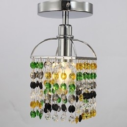 Moderne moderne krystal galvaniseret metal Flush Mount