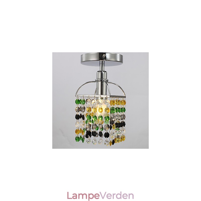Moderne moderne krystal galvaniseret metal Flush Mount