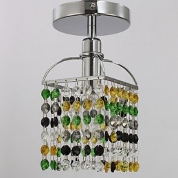 Moderne moderne krystal galvaniseret metal Flush Mount