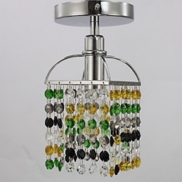 Moderne moderne krystal galvaniseret metal Flush Mount