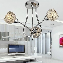 Modern Shining 3 Light Flush Mount i krystaldesign