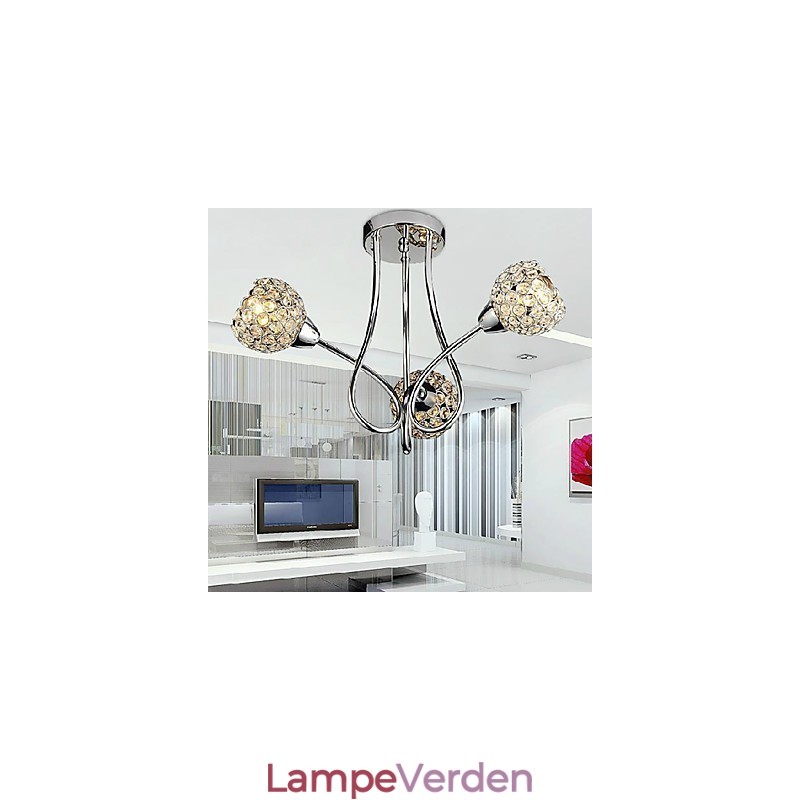 Modern Shining 3 Light Flush Mount i krystaldesign