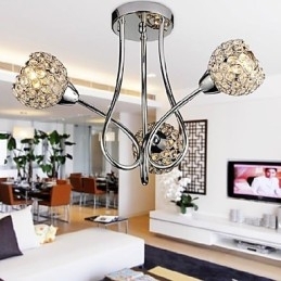 Modern Shining 3 Light Flush Mount i krystaldesign