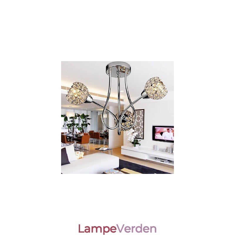 Modern Shining 3 Light Flush Mount i krystaldesign