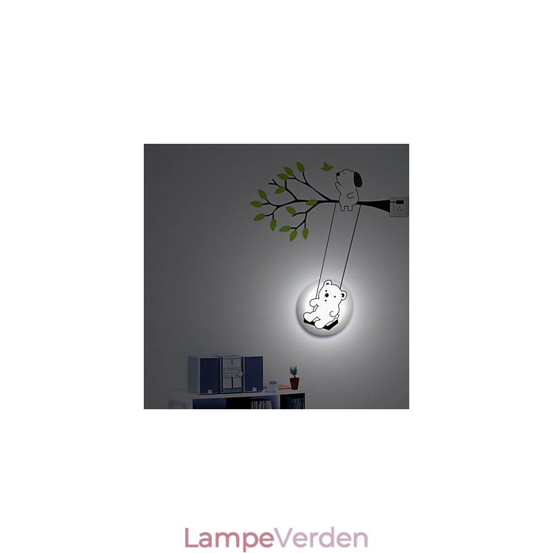 Lille bjørn Højtemperaturbestandig plastiklampe og kreativ 3D-væglampe