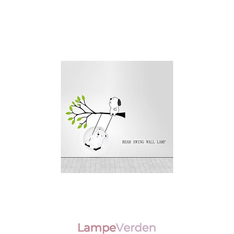 Lille bjørn Højtemperaturbestandig plastiklampe og kreativ 3D-væglampe