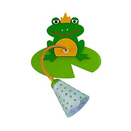 Moderne træ børnevæglampe med 1 lys i Frog Design