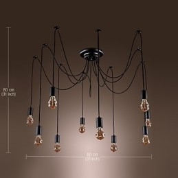 Lysekrone Vintage Design Pærer inkluderet Living 10 Lights Pendel Light