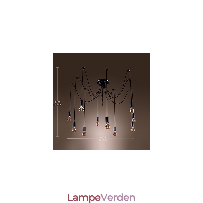 Lysekrone Vintage Design Pærer inkluderet Living 10 Lights Pendel Light