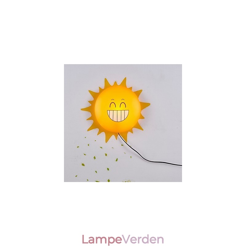 Tapet Væglamper Blomsteransigt DIY Sjov Atmosfære Natlys Børn Sengelampe Dekoration Sun