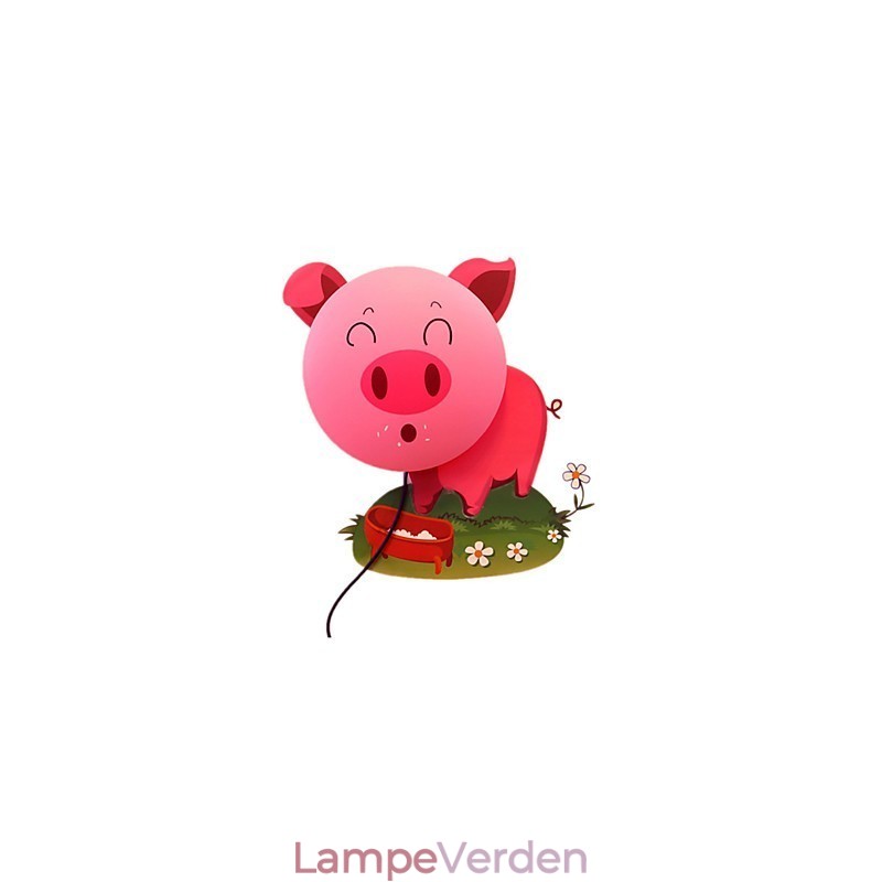 Tapet Væglamper Blomst Ansigt DIY Sjov Atmosfære Natlampe Børn Sengelampe Dekoration Pink Pig