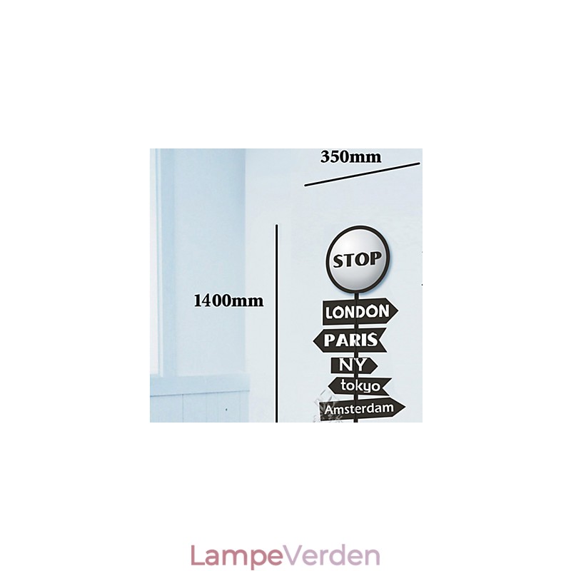 Stop Letter Høj temperatur resistent plastik lys og kreativ 3D vægpapir væglampe