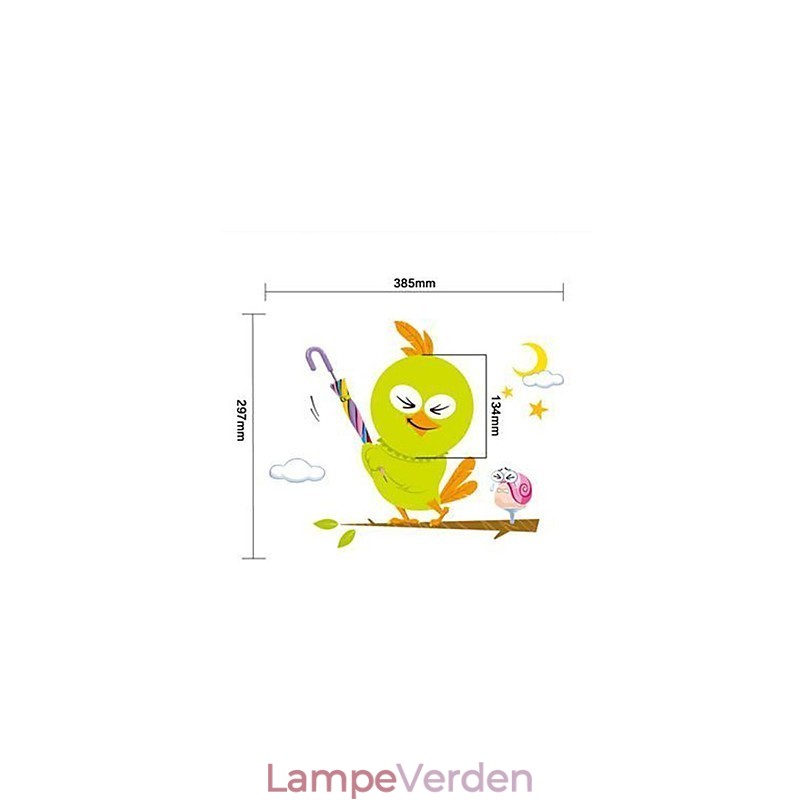 Lysdrevet fuglevæglamper Pære Moderne Kreativ 3 D vægpapir væglampe lys