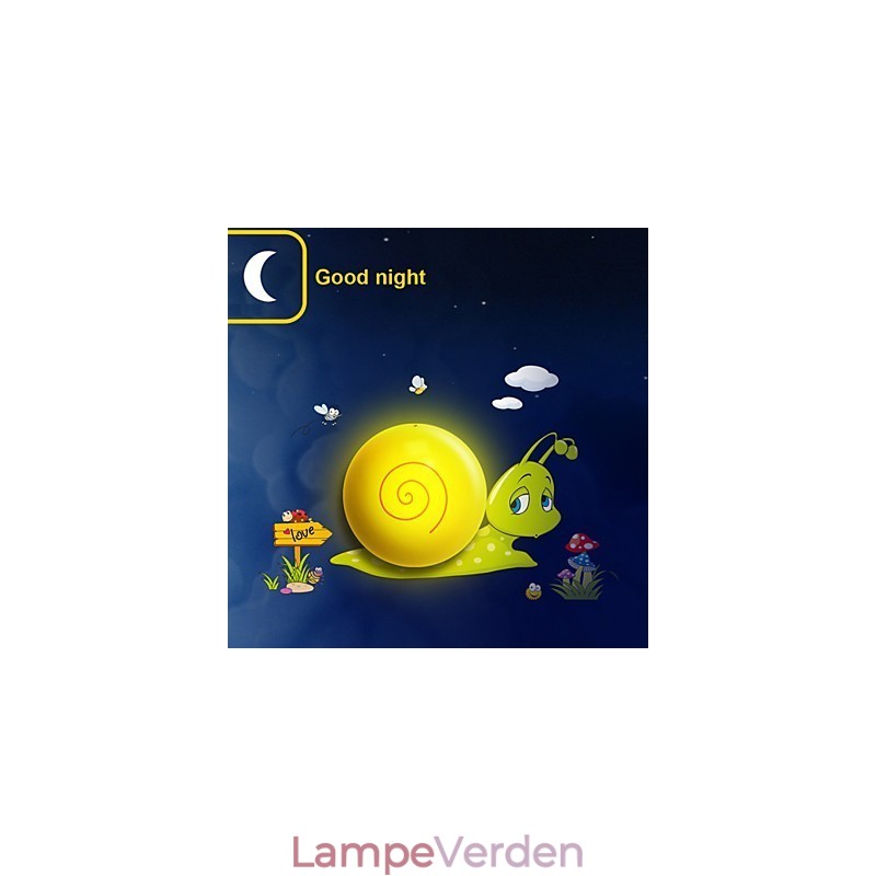 Snegl højtemperaturbestandigt plastiklys og 10 C kan fjerne Creative 3D vægpapir væglampe