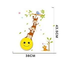 Wallstickers Aber lys aktiveret intelligent induktion smetope pryd væglampe