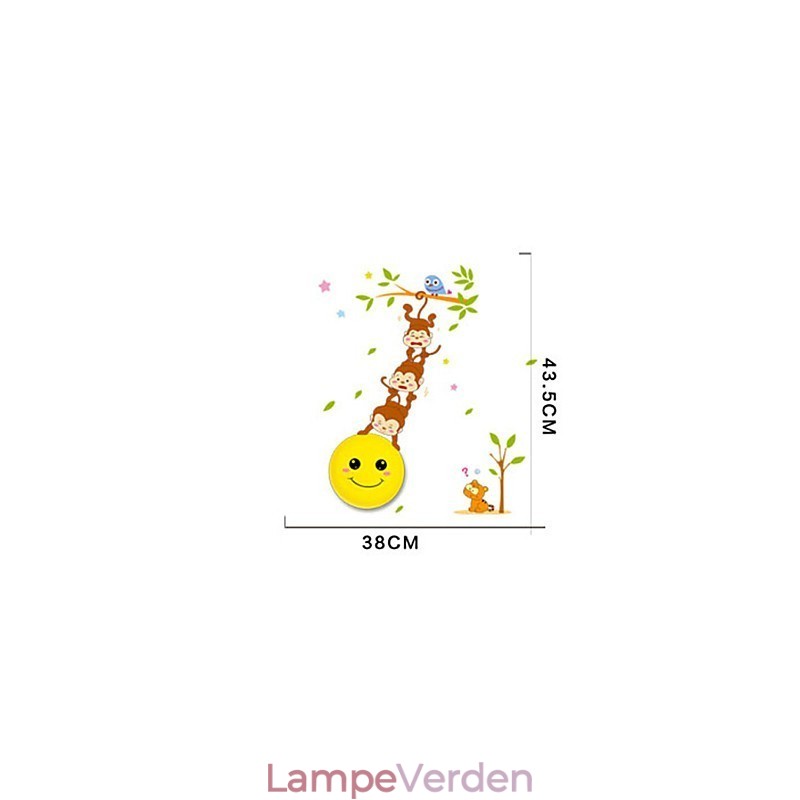 Wallstickers Aber lys aktiveret intelligent induktion smetope pryd væglampe