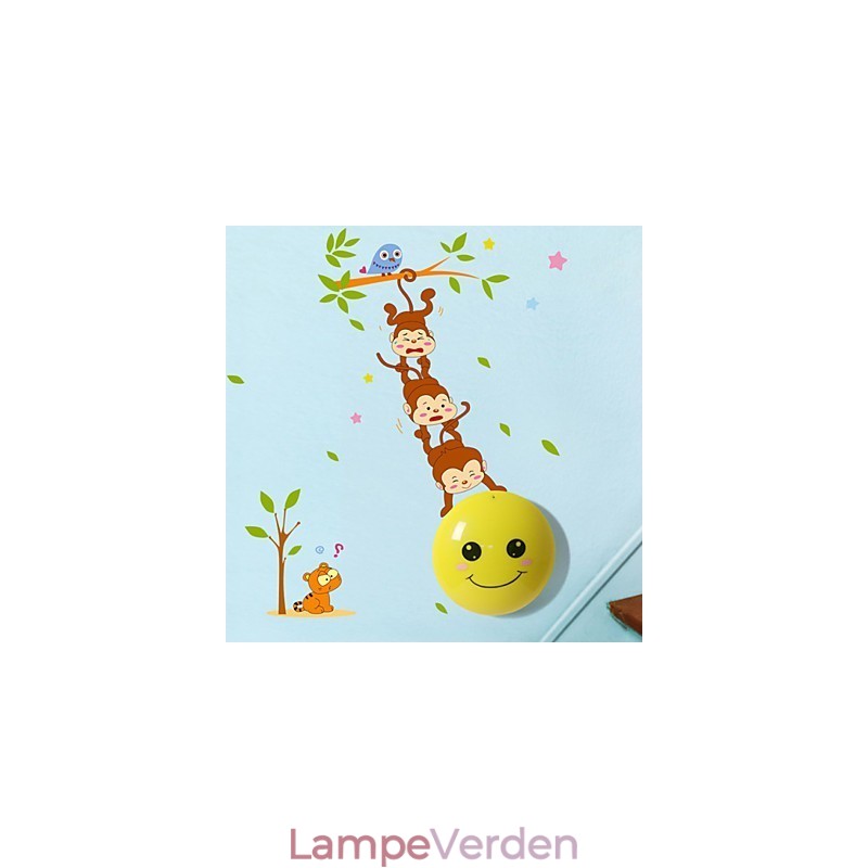 Wallstickers Aber lys aktiveret intelligent induktion smetope pryd væglampe