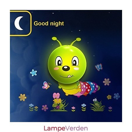 Caterpillar højtemperaturbestandigt plastiklys og 10 C kan fjerne Creative 3D tapet væglampe