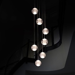 Moderne pendellampe pendel G4 Retroifit 7 lys Forkromet krystal til trappelys