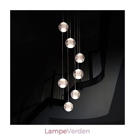 Moderne pendellampe pendel G4 Retroifit 7 lys Forkromet krystal til trappelys Moderne pendellampe pendel G4 Retroifit 7 lys Forkromet krystal til trappelys