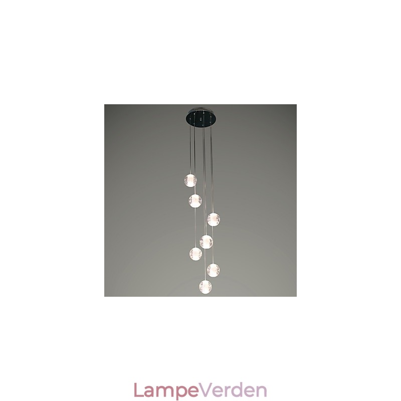 Moderne pendellampe pendel G4 Retroifit 7 lys Forkromet krystal til trappelys