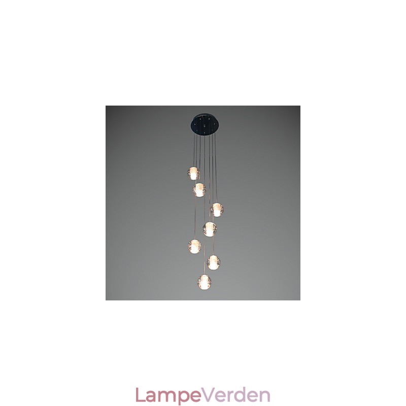 Moderne pendellampe pendel G4 Retroifit 7 lys Forkromet krystal til trappelys
