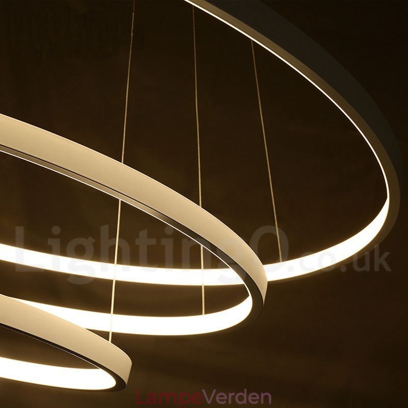 Dæmpbar pendel med fjernbetjening Moderne design tre ringe