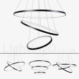 Dæmpbar pendel med fjernbetjening Moderne design tre ringe