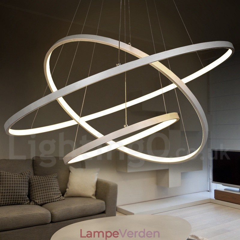 Dæmpbar pendel med fjernbetjening Moderne design tre ringe