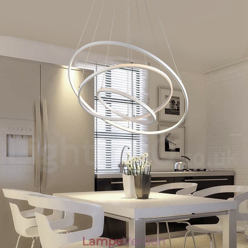 Dæmpbar pendel med fjernbetjening Moderne design tre ringe