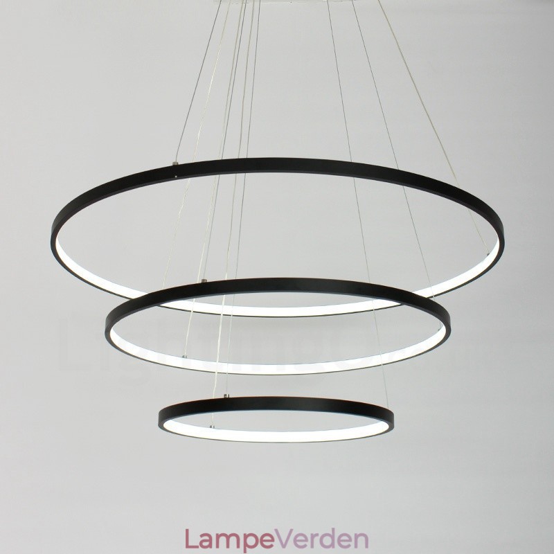 Dæmpbar pendel med fjernbetjening Moderne design tre ringe