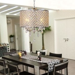 Tromme lysekrone Crystal Moderne 4 lys pendellampe
