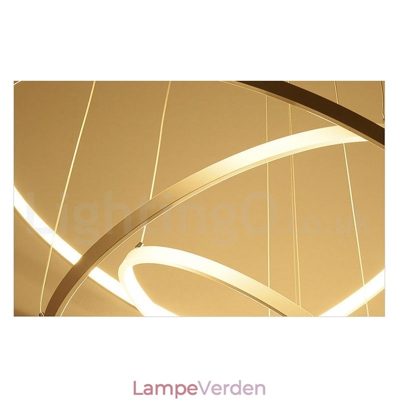 Dæmpbar pendel med fjernbetjening Moderne design tre ringe