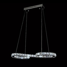 Moderne moderne Crystal Chrom Metal Pendellampe